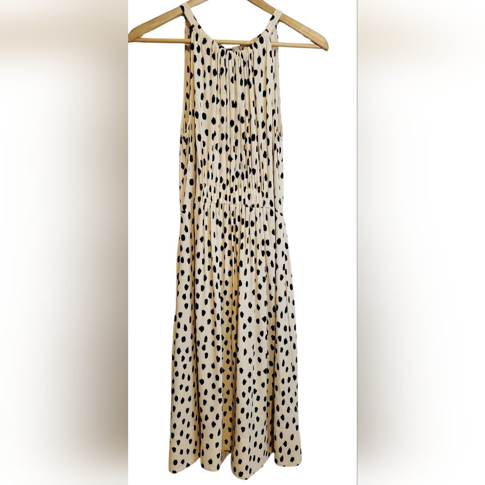 Kate Spade Black and Cream Animal Print Halter Dress